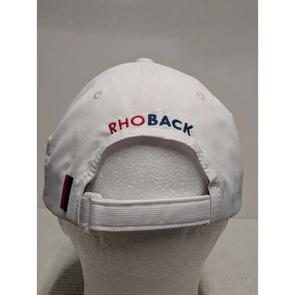 Rhoback Performance Hat White Ripstop Adjustable Strapback Golf Cap U00278 EUC